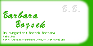 barbara bozsek business card